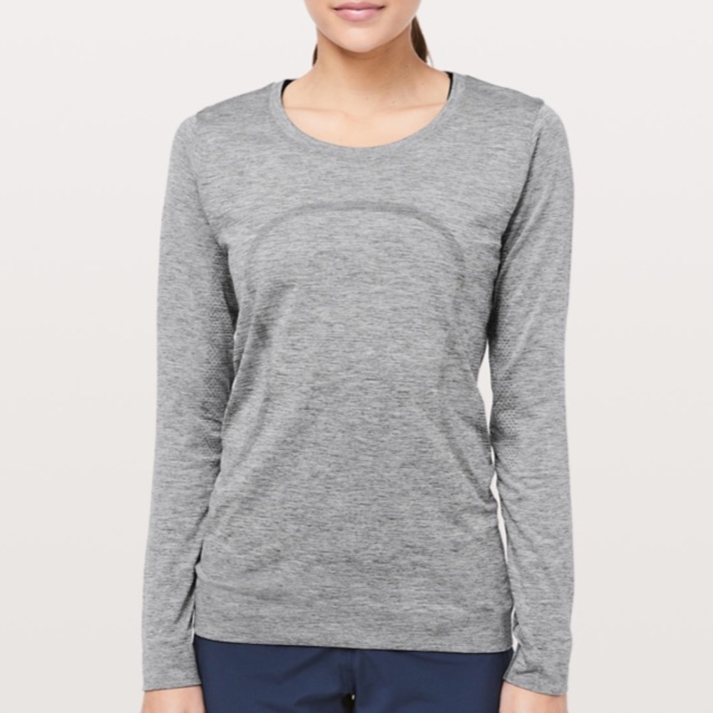 lululemon athletica Heather Gray Long Sleeve Tee